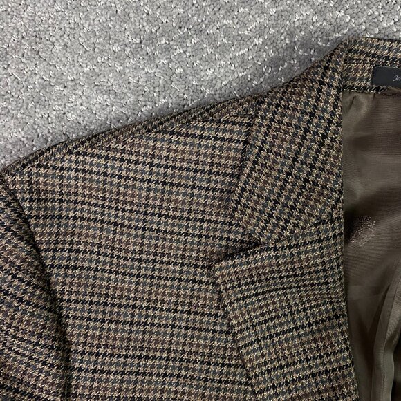 Lauren Ralph Lauren Houndstooth Blazer Sport Coat Men's 44S Brown Tweed 2 Button - Picture 3 of 15